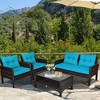 Tangkula 8PCS Rattan Patio Conversation Set Outdoor Furniture Set Cushioned - 4 of 4
