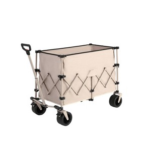 Collapsible Beach Wagon with Big Wheels, Heavy Duty Folding Utility Cart for Camping, Garden, Outdoor Gear, Sports, Shopping -The Pop Home - 1 of 4