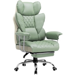 GTRACING Big and Tall Chair, Ergonomic Office Chair, Outward Fixed Soft Armrests and Footrest - 1 of 4