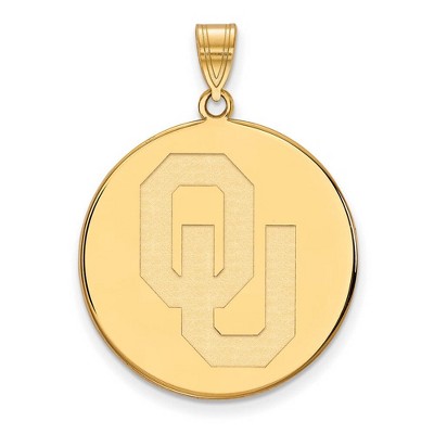 Black Bow Jewelry 14k Yellow Gold Oklahoma Sooners NCAA Extra Large Pendant