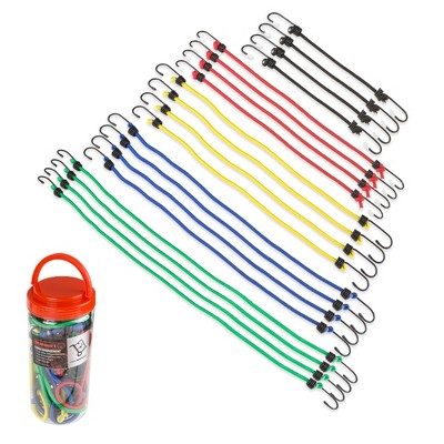 Fleming Supply Bungee Cord Assortment in Plastic Jar - 20 Pieces