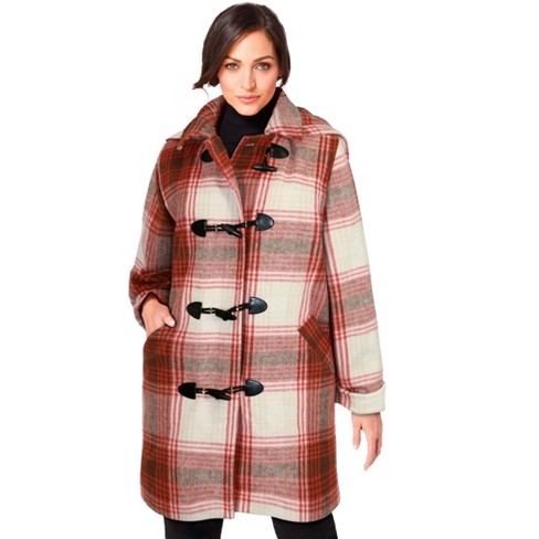 Jessica London Women's Plus Size Hooded Toggle Wool Coat - 20 W