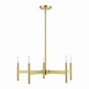 Livex Lighting Copenhagen 5 - Light Chandelier in  Satin Brass - 1 of 2