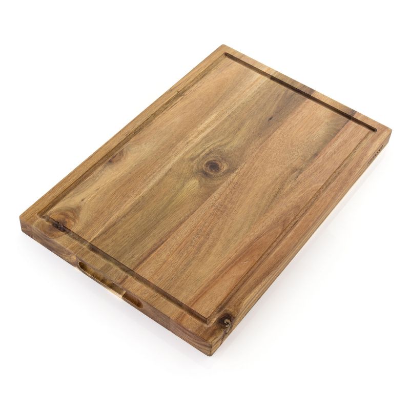 Kenmore Archer 21 Inch Acacia Wood Cutting Board with Groove Handles, 5 of 9