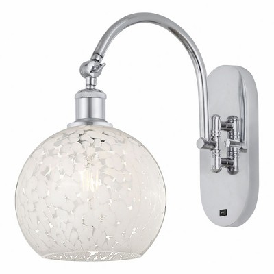 White Mouchette - 1 Light Arm Swivels Side to Side Wall Sconce In Modern Style-13.5 Inches Tall and 8 Inches Wide