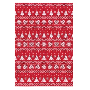 Washable Christmas Rugs for Living Room, Soft Non Slip Festival Decorative Carpet for Bedroom, Snowflake Print Home Decor Rugs for Dining Room - 1 of 4