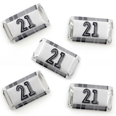Big Dot of Happiness Finally 21 - Mini Candy Bar Wrapper Stickers - 21st Birthday Party Small Favors - 40 Count