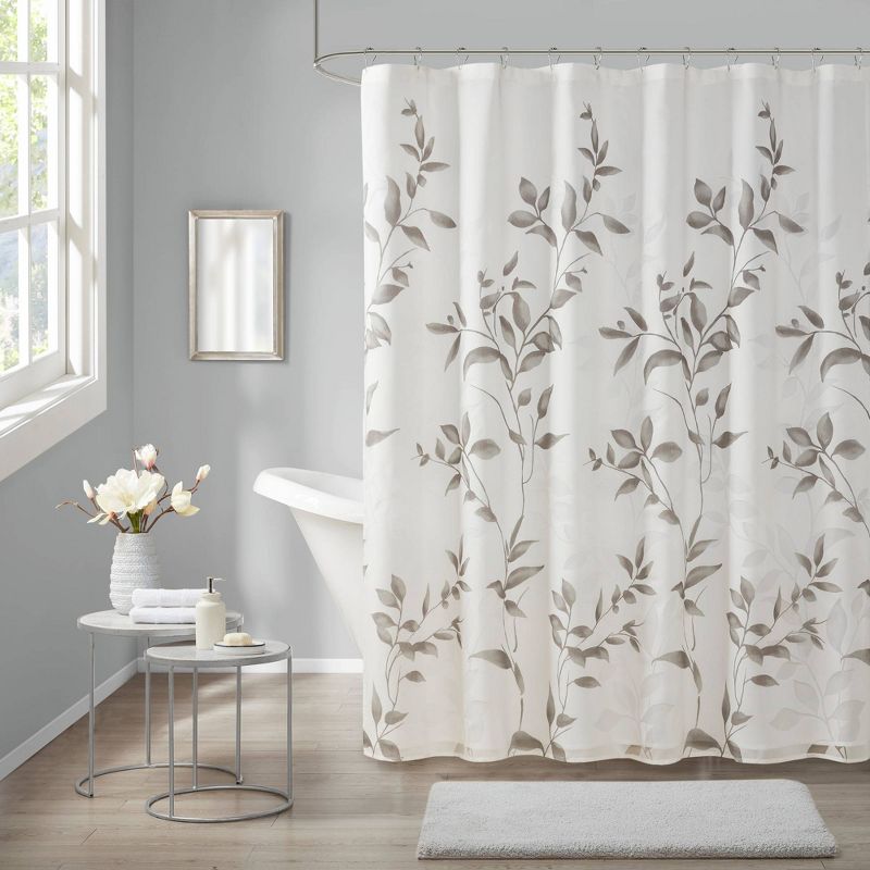 Rosalie Burnout Printed Shower Curtain, 1 of 7