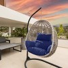 Egg Chair Cushion Hanging Basket Seat Cushion Thicken Soft Egg Swing Chair Pad Hanging Egg Chair Cushion with Headrest - 3 of 4