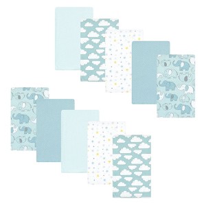 Luvable Friends Hudson Baby Flannel Burp Cloths 10pk Set - 1 of 2