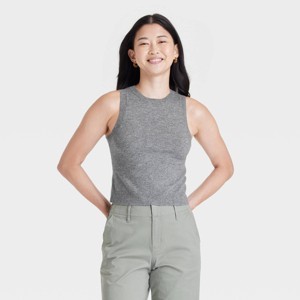 Women's Crewneck Cozy Knit Pullover Sweater Tank - A New Day™ - 1 of 3