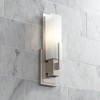 Possini Euro Design Midtown Modern Wall Light Sconce Satin Nickel 4 1/2" Fixture White Glass for Bedroom Bathroom Vanity Reading Living Room Hallway - 2 of 4