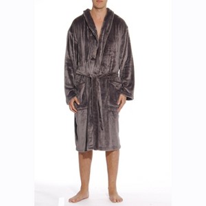 46901-BLK-M #FollowMe Velour Robe / Robes for Men - 1 of 2