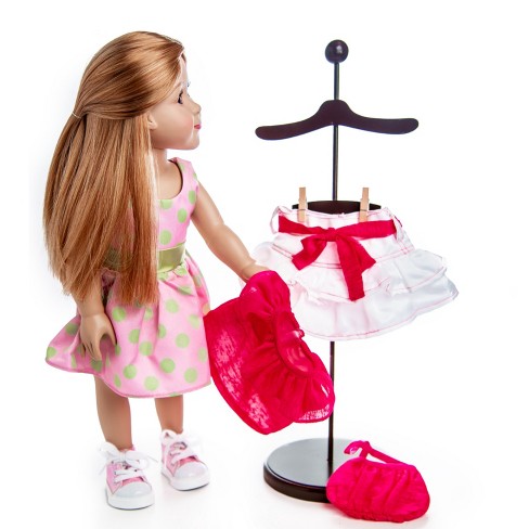 The Queen’s Treasures 18 In Doll 2 pc Wood Doll Clothing Display Stands - image 1 of 4