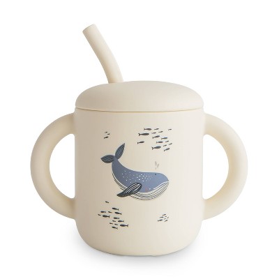 Mushie 6 fl oz Silicone Training Cup and Straw