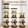 SEVOBAL 5 Tier Rotating Bookshelf, 360 Display Round Spinning Bookshelf, Stackable Spinning Bookshelf Tower, Swivel Bookcase, Gold, 17.72"*17.72"*63" - 2 of 4