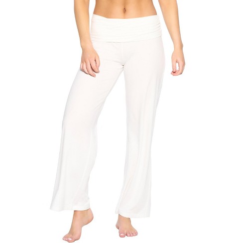 Felina Women s Organic Cotton Stretch Wide Leg Roll Over Pant cloud X large Target