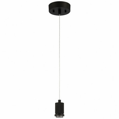 Transitional Mini Globe LED Pendant in Matte Black with Clear Glass