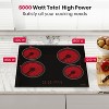 GASLAND CH60BF 24 Inches 2 Burners Built-in Ceramic Electric Cooktop, 240 V 6000 W, Touch Control - 3 of 4