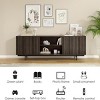 SEVOBAL TV Stands up to 75" TV with Storage Fluted Wood Living Room Media Console Entertainment Center with Cable Management, Brown, 15.7"*63"*20.9" - 4 of 4