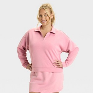 Women's Airy Sleek Polo Sweatshirt - All In Motion™ - 1 of 3