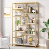 Tribesigns Freestanding 5 Tier Etagere Bookcase, Storage Organizer with 9-Open Storage Shelf for Living Room, Brown - 2 of 4
