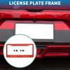 Unique Bargains Aluminium Alloy License Plate Holder Durable Mirror Polished Red - 2 of 4