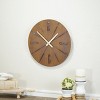VIP Wood 16 in. Brown Mid Century Wall Clock - 3 of 4