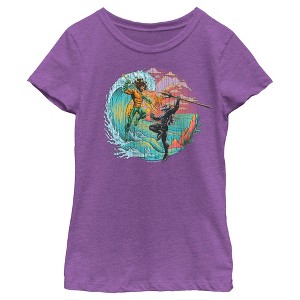 Girl's Aquaman and the Lost Kingdom Black Manta and Aquaman T-Shirt - 1 of 4