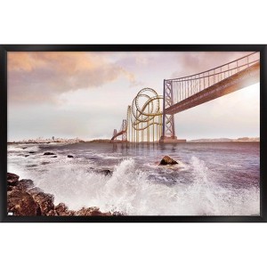 Trends International Roller Coaster Bridge Framed Wall Poster Prints - 1 of 4