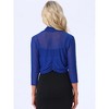 INSPIRE CHIC Women's Semi Sheer Open Front Elegant 3/4 Sleeves Mesh Bolero Shrug - 4 of 4