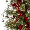 Nearly Natural 4-ft Berry and Pine Artificial Christmas Tree with 100 Warm White Lights and Burlap Wrapped Base - 3 of 4