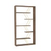 Yellow wooden frame open backboard 6-tier bookshelf Industrial style bookshelf - 4 of 4