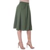 Womens Elastic Waist Pleated Knee Length Pocket Skirt - 24seven Comfort Apparel™ - 2 of 4