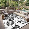 Lahome Monarch Butterfly Outdoor Plastic Straw Rug-Waterproof Reversible Mat for Patio, Backyard, Camping, RV Awning - 2 of 4