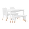 Buzz & Bloom Kids 4-Piece Wood Table, 2 Chairs, and Bench Seating Set with Rounded Corners - 2 of 4