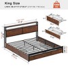 WOWLIVE Queen/Full/King Size Bed Frame with 4 Drawers, Modern bed with LED Light and Charging Station, Storage Headboard, HB00 - 2 of 4
