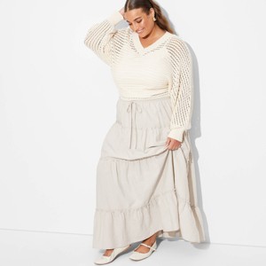 Women's Tiered Linen Maxi Skirt - Wild Fable™ - 1 of 3