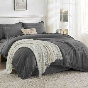 BAGOKIE 7pc Boho Tassel Bed in a Bag Comforter Set for All Season - 1 of 4