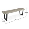 Kumasinova 61.7" Slatted Dining Bench,Farmhouse Kitchen Table Bench,Premium Acacia Wood Entryway Bench with Metal Legs,250lbs Capacity - 3 of 4