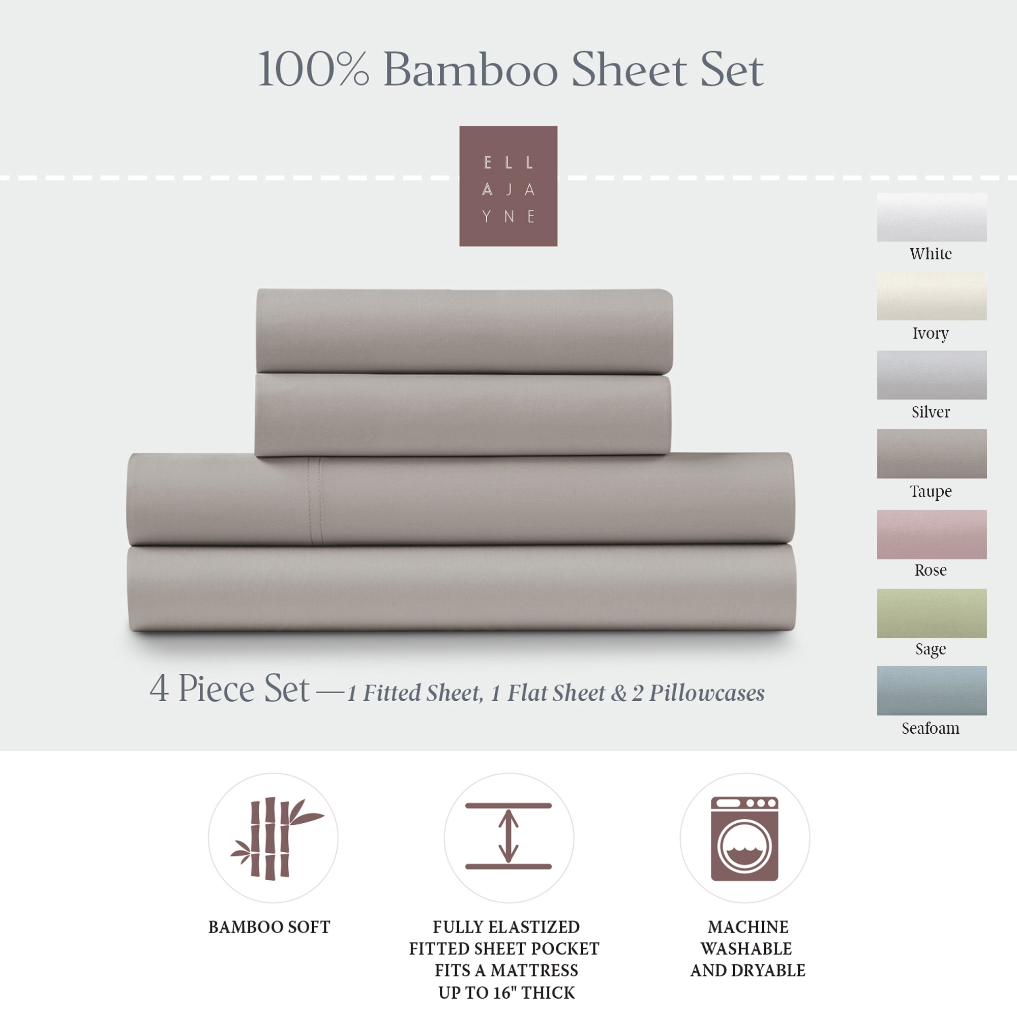 Bamboo 4-piece Sheet Set