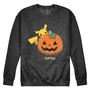 Men's - Pokémon - Pikachu Pumpkin Graphic Fleece Sweatshirt - 1 of 4