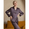 SilkSilky Women's Binding Trim Classic Pure Silk Pajama Set - 3 of 4