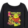 Women's - Star Wars - The Mandalorian Mando Cover Lightweight French Terry Wide Neck Long Sleeve Graphic Shirt - 2 of 4