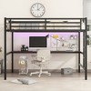 CAVINAS Full XL Size Black Loft Bed with Power Outlet & LED Lighted,Modern Metal Bed Frame for Adults,Teens - 2 of 4