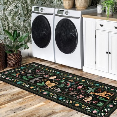 2x6 Black Runner Rugs Washable Animal Soft Low Pile Non Slip Large Rug Carpet For Living Room, Nursery, Hallway, Entryway, Nursery, Kids Room