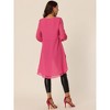 Seta T Women's Lantern Long Sleeve Round Neck High Low Irregular Hem Casual Blouse - 4 of 4