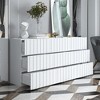 FUFU&GAGA 9 Drawer Horizontal Dresser Concealed Pullout Dresser White - 3 of 4