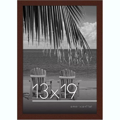 Americanflat 13x19 Poster Frame in Mahogany - Composite Wood with Shatter Resistant Glass - Wall Mounted Horizontal and Vertical Formats