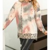 Women's Tie Dye & Leopard Hoodie - White Birch - 2 of 3